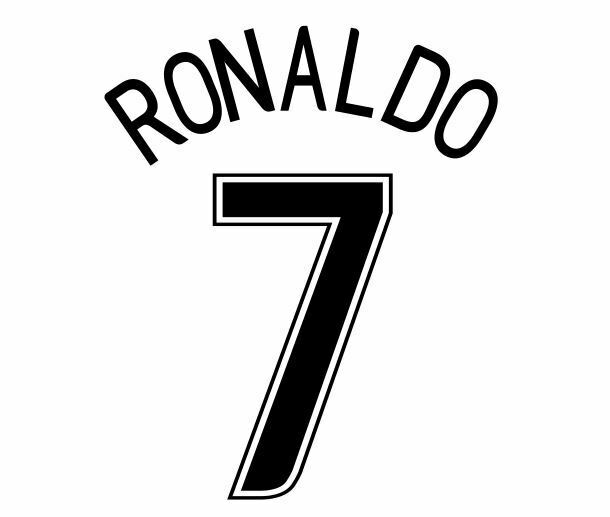 Manchester United 2007-2008 C.Ronaldo #7 Champions League Awaykit Nameset  Printing