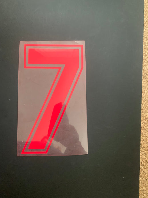 No 7 Manchester United CWC Final Nameset for Football Shirt (Clearance)