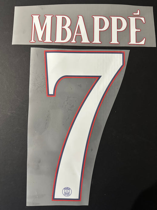 Mbappe #7 PSG 2022-2023 Champions League Home Nameset for Football Shirt (clearance)