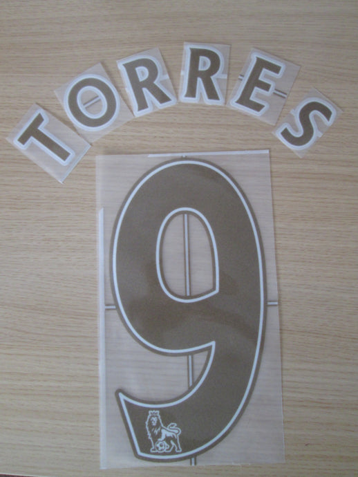 2007-2010 Torres Liverpool Premier League Felt Nameset