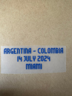 Argentina vs Colombia 14 July 2024 Copa America Final Match Details for Football Shirt