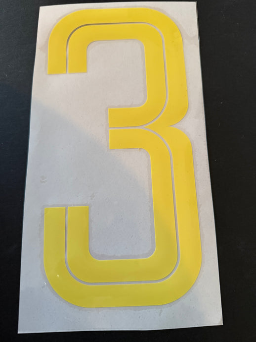 No 3 for Football Shirt Nameset Number (Clearance)