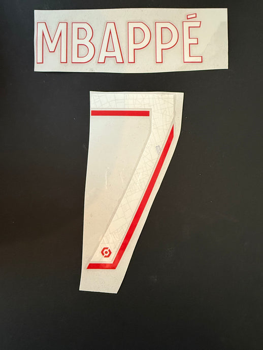 Mbappe' 7 PSG nameset for Football Shirt (Clearance)