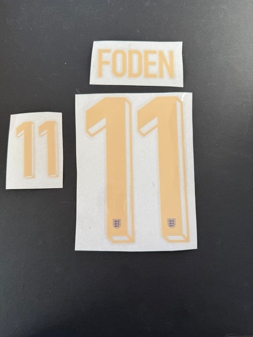 Foden 11 England 2024 Away for Football Shirt Nameset (Clearance)