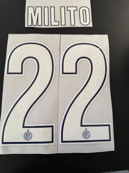 Milito 22 Inter Milan Home for Football Shirt Nameset (Clearance)