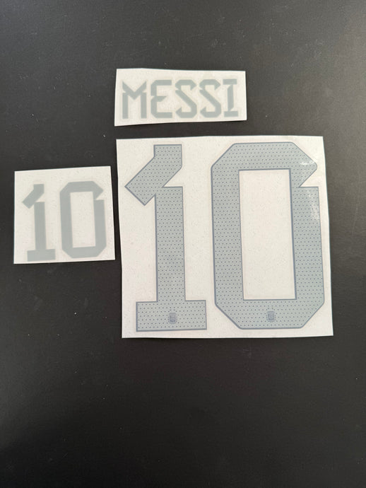 Messi 10 Kids 2024 Away Argentina for Football Shirt nameset (Clearance)