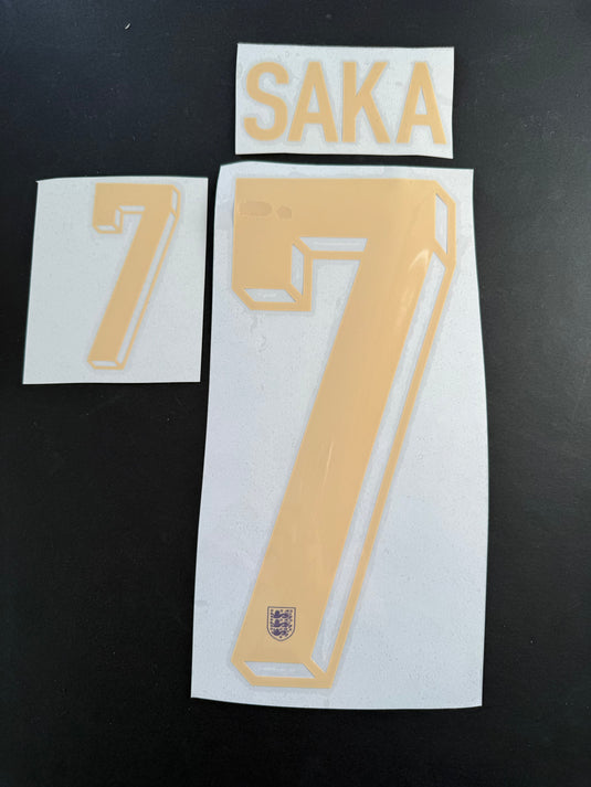 Saka 7 2024 England Away for Football Shirt Nameset (Clearance)