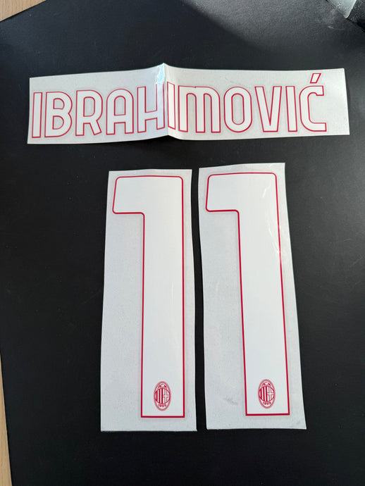 Ibrahimovic 11 Ac Milan Home for Football Shirt Nameset (Clearance)