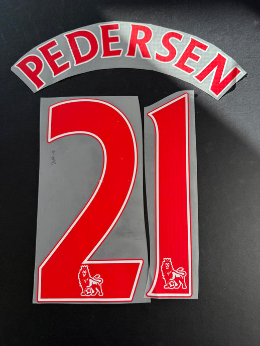 Pedersen 21 Blackburn 2007-2013 EPL red for Football Shirt Nameset (Clearance)