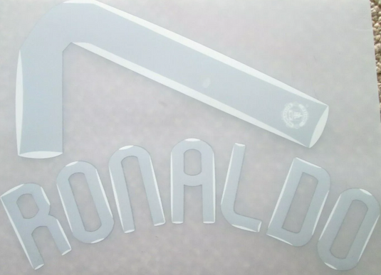 Ronaldo #7 2007-2008 Manchester United Champions League Player Size Silver Football Shirt Nameset