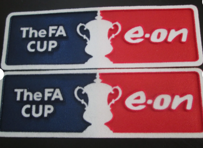 Eon The FA CUP patch player size Iron On Heat Press pair UK STOCK