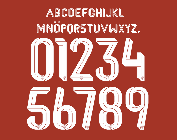 arsenal 2019-2020 home football shirt nameset printing