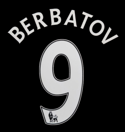 Berbatov 9 2007-2013 Manchester United Home Nameset Football Shirt