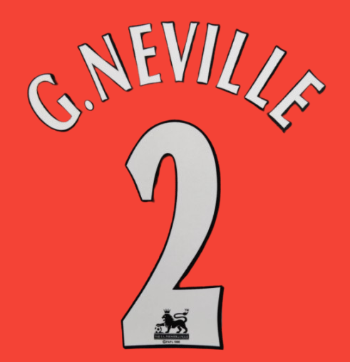 G.Neville 2 1997-2000 Manchester United Home Nameset Football Shirt