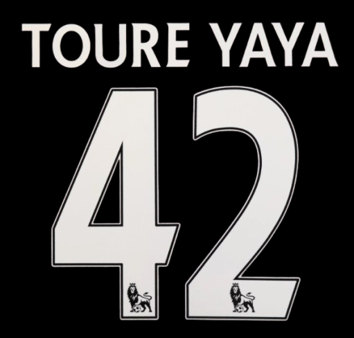 Toure Yaya 2007-2013 Manchester City Away Nameset Football Shirt