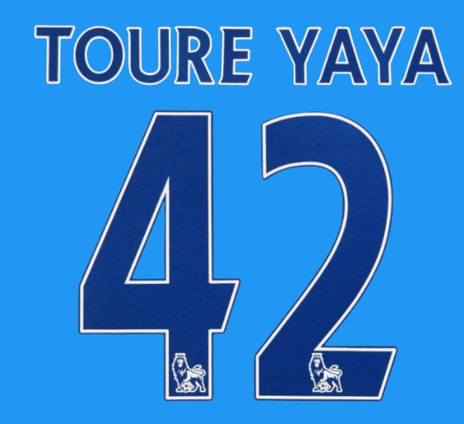 Toure Yaya 2007-2013 Manchester City Home nameset Football Shirt