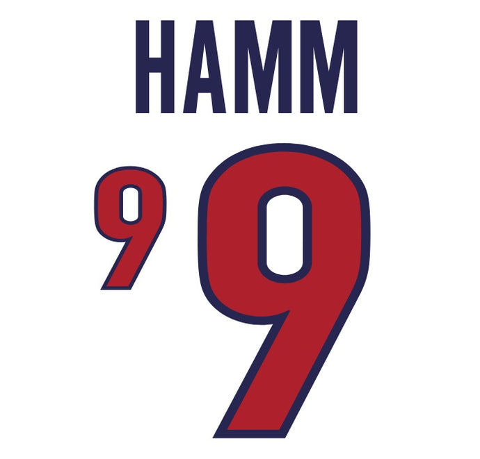 Hamm #9 USWNT USA Womens National Team 1999 Home Football Shirt Nameset