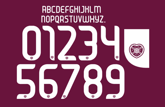 Hearts 2024-2025 Home Nameset for Football Shirt Any Name & Number