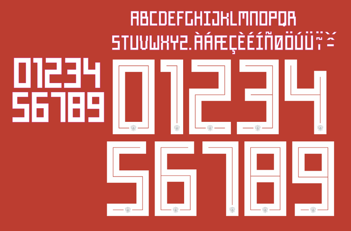 Russia 2018 Home Nameset for Football Shirt Any Name & Number