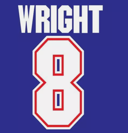 Wright #8 gunners 1995-1996 Away Football Nameset for shirt