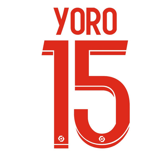 YORO #15 Lille Away Nameset for Football Shirt