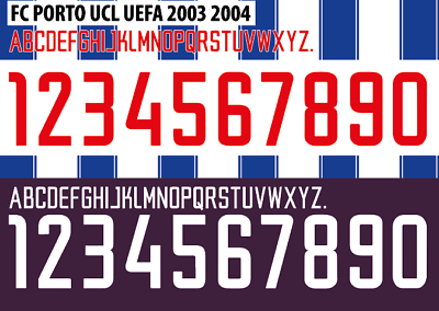 Porto 2003-2004 Home/Away Football Nameset Build Your Own Name and Num ...