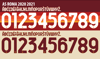 Roma 2020-2021 Away  Home Football Nameset for shirt Choose Any Name & 2 Numbers