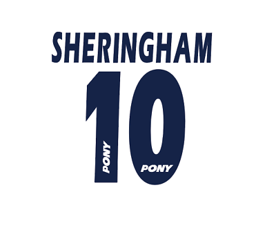 Sheringham #10 1996-1997 Tottenham Hotspur Spurs Home Football Nameset 4 shirt