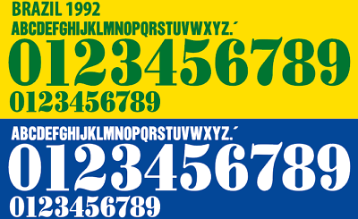 Brazil 1992 away/Home CHOOSE ANY NAME & 2 NUMBERS Football Nameset shirt