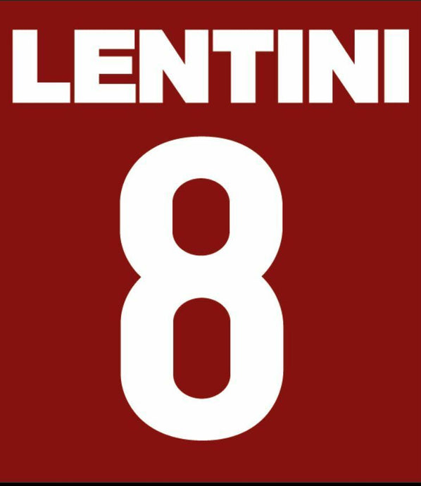 Lentini #8 Torino 1999-2000 Home Football Nameset for shirt