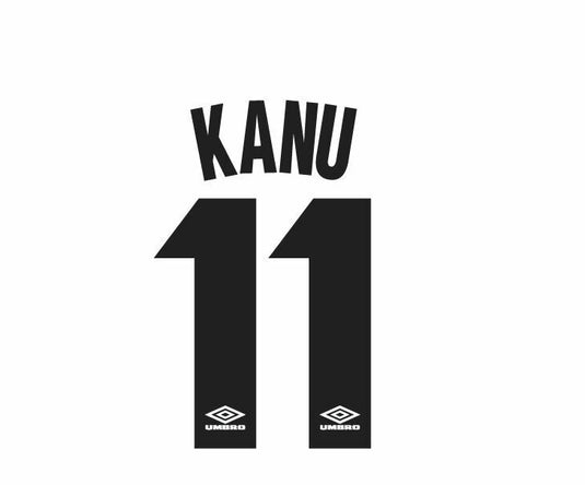 Kanu 11 Inter Milan 1997-1998 Away Football Nameset for shirt