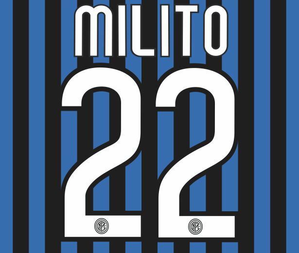 Milito #22 Inter Milan 2009-2010 Home Football Nameset for shirt