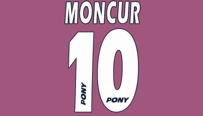 Moncur #10 West Ham United 1995-1996 Hammers Home Football Nameset 4 shirt