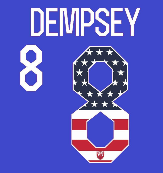 Dempsey #8 USA MNT Independence Day 2015 Home Football Nameset for Shirt