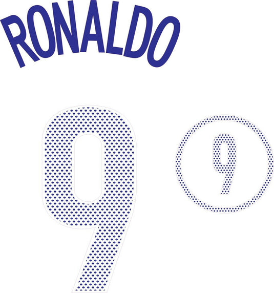 Ronaldo #9 Brazil 2004 Away Football Nameset for shirt