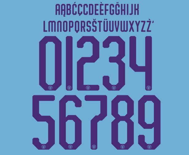 Man City 2019-2020 Home Cup Euro Football Nameset for shirt Any Name & Number