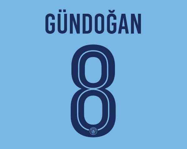 Gundogan 8 Manchester City 2017-2018 Champions League Football Nameset 4 shirt