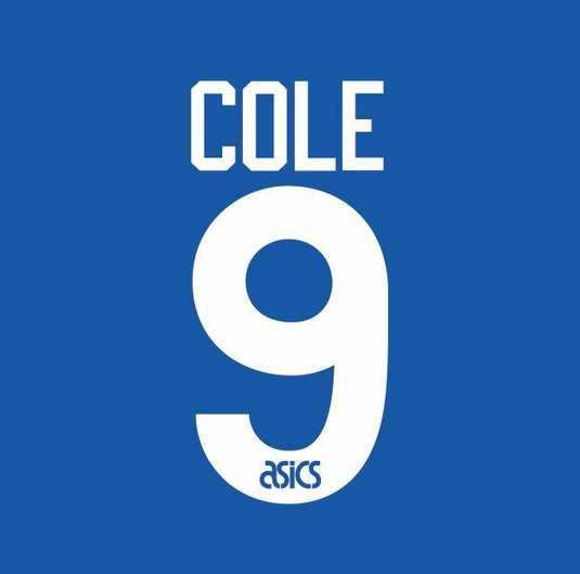 No 9 Cole 1993-1994 Newcastle United Away Football Nameset for shirt