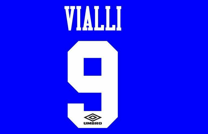 Vialli #9 Chelsea 1996-1997 Home Football Nameset for shirt