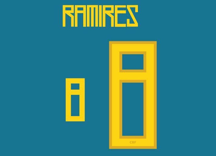 Ramires #8 Brazil Copa America 2011 Away Football Nameset for shirt