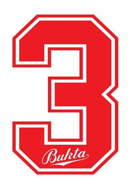 Bukta 1989-1992 Number Red for Football Shirt Nameset inc Wolves Watford