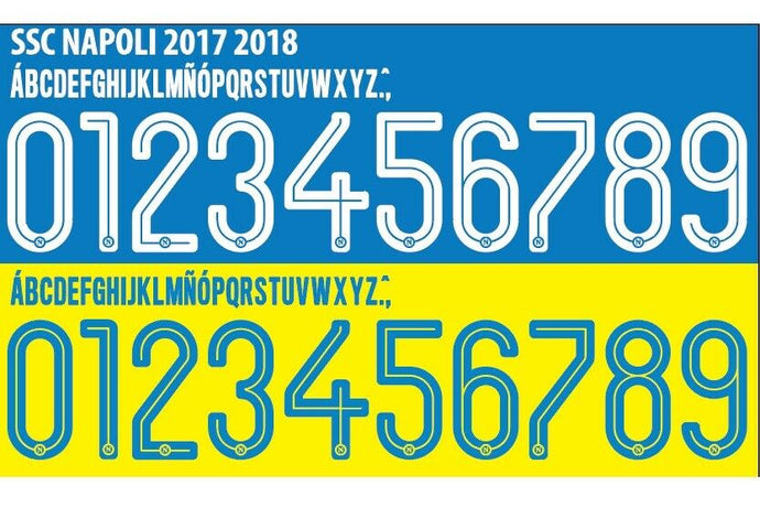 Napoli 2017-2018 Home/Away Football Nameset Build Your Own Name and Numbers