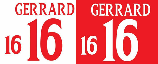 Gerrard #16 England Euro 2000 Home & Away Football Nameset shirt