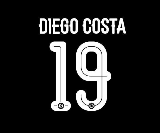 Diego Costa 19 2016-17 Chelsea Fa Cup Away Football Nameset for shirt