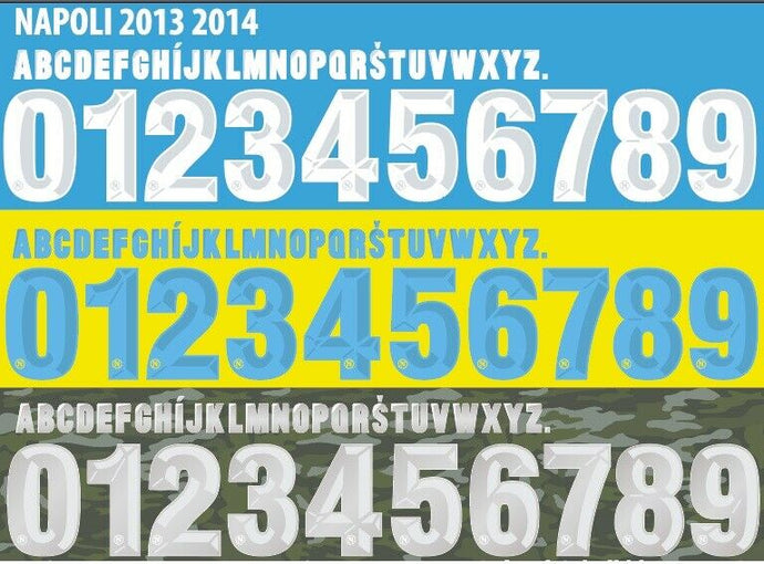 Napoli 2013-2014 Home/Away Football Nameset Build Your Own Name and Numbers