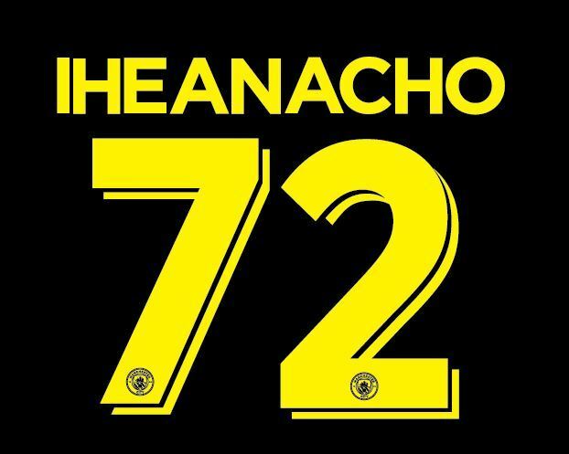 Iheanacho 72 Manchester City 2016-2017 Cup Nameset for Away Football Shirt