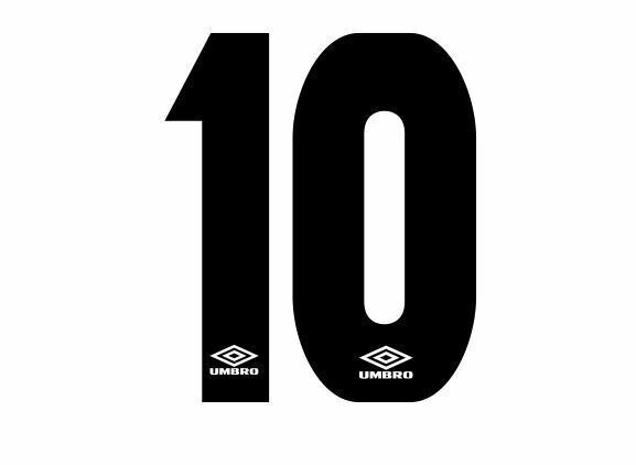 Load image into Gallery viewer, Umbro 1990&#39;s Black Felt Choose Your Number Football Shirt Soccer Heat Print
