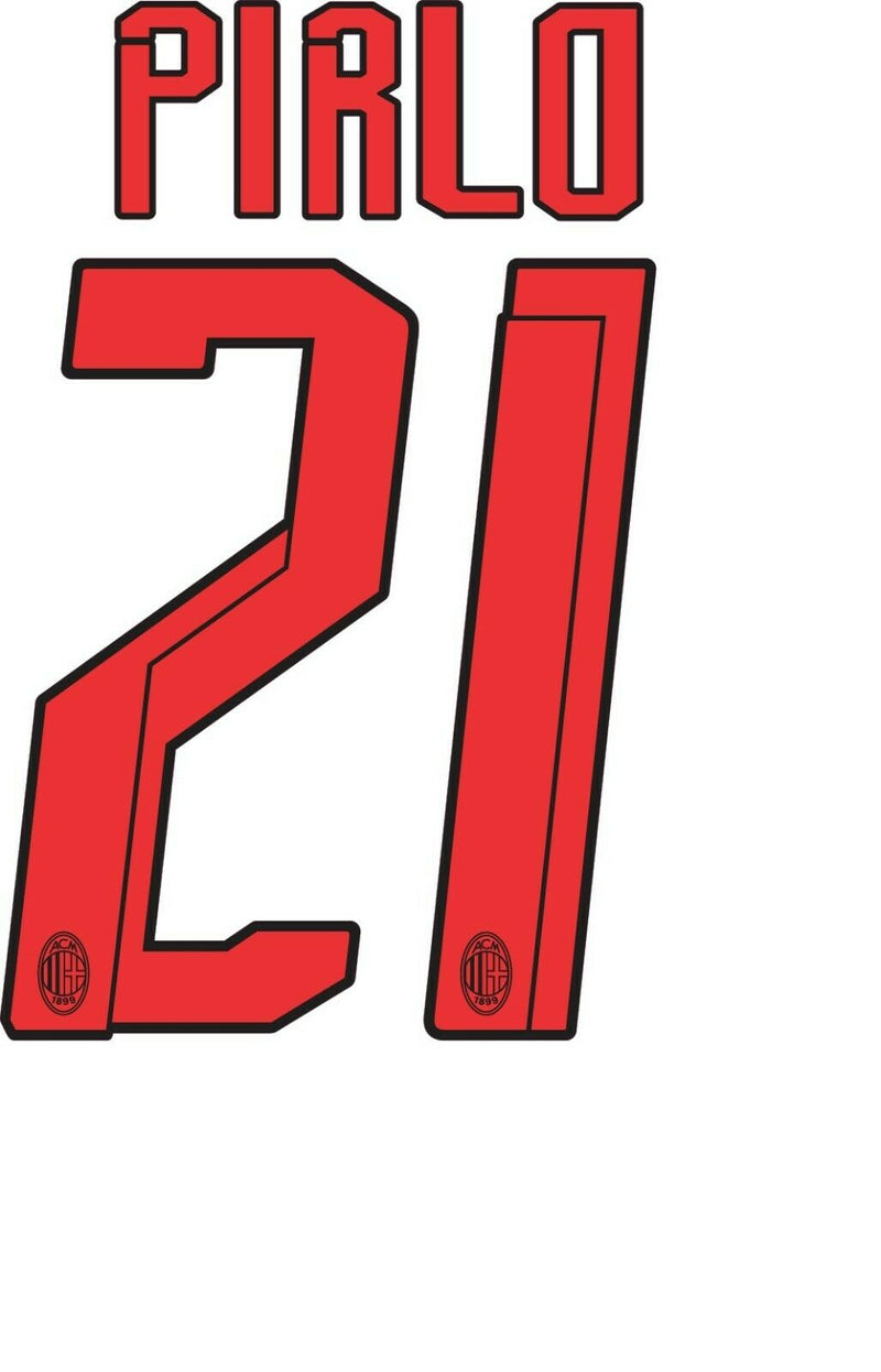 Chargez l&#39;image dans la visionneuse de la galerie, Pirlo #21 Ac Milan 2008-2009 Away / Third Football Nameset for shirt
