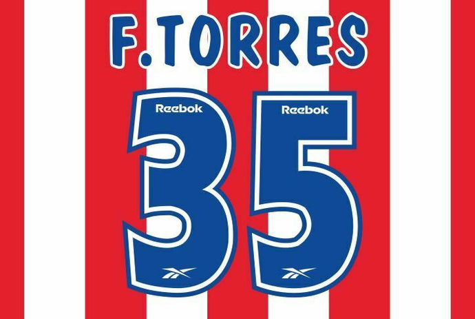 Torres #35 Atletico Madrid 2000-2001 Home Football Nameset for shirt