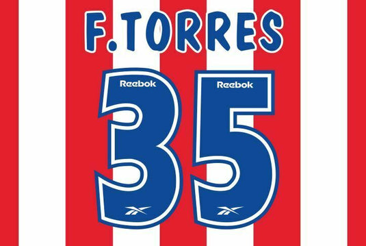 Torres #35 Atletico Madrid 2000-2001 Home Football Nameset for shirt